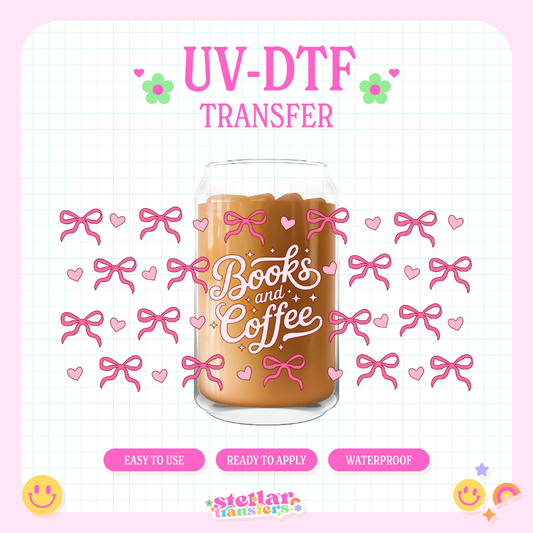 BOOKS AND COFFEE - 16 OZ UV DTF