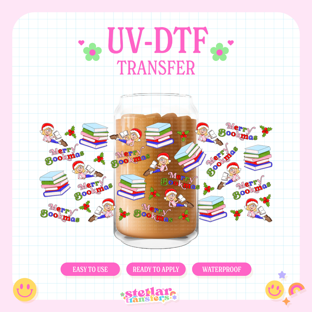 CHRISTMAS LIZ BOOKS - 16 OZ UV DTF