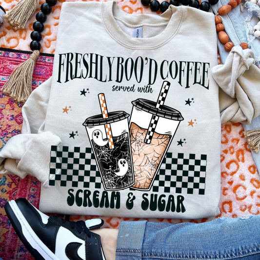FRESHLY BOO'D COFFEE - CLEAR FILM SCREEN PRINT