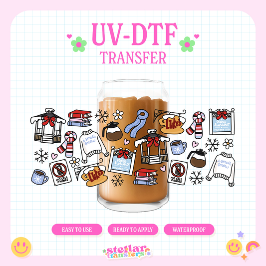 CHRISTMAS STARS COFFEE - 16 OZ UV DTF