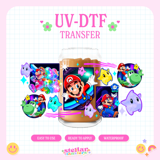 MARIO RAINBOW GALXY GAME - 16 OZ UV DTF