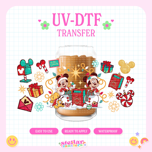 MOUSE SANTA LETTER - 16 OZ UV DTF
