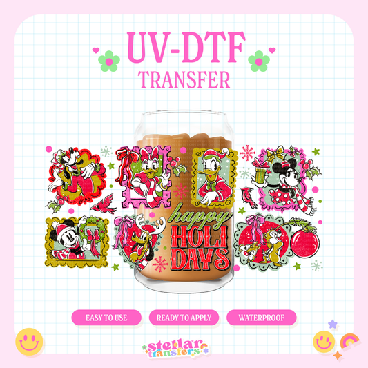 HAPPY HOLIDAYS - 16 OZ UV DTF