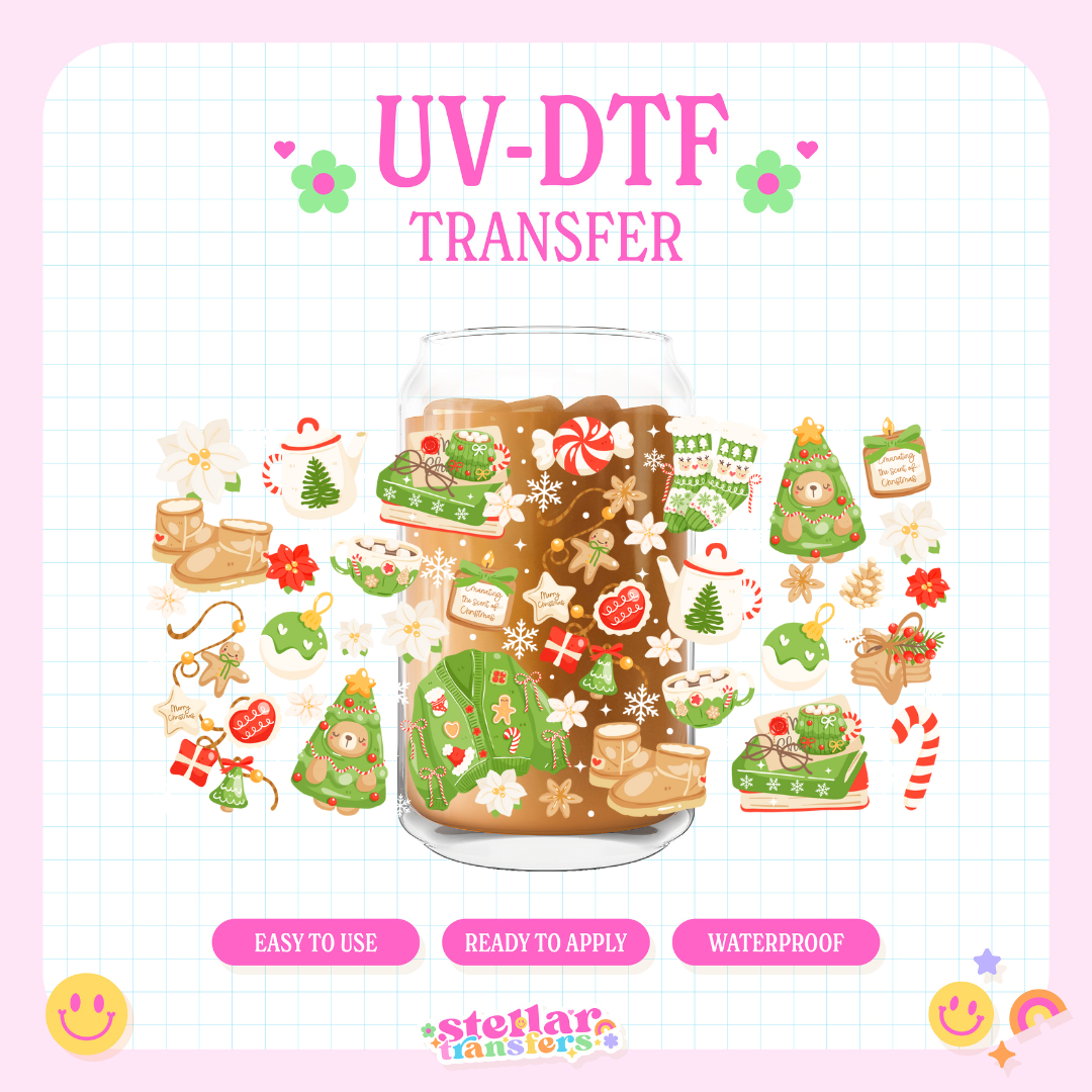 COZY GREEN CHRISTMAS - 16 OZ UV DTF