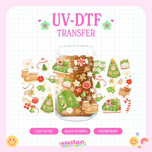COZY GREEN CHRISTMAS - 16 OZ UV DTF