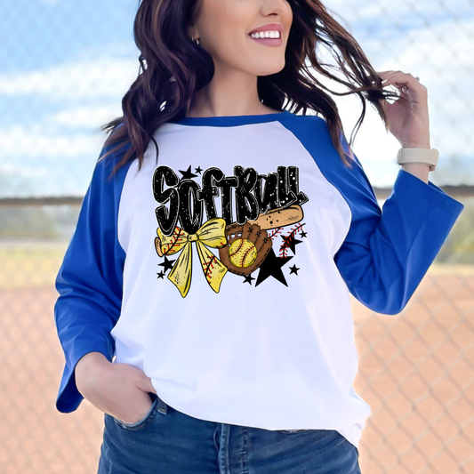 SOFTBALL - CLEAR FILM SCREEN PRINT