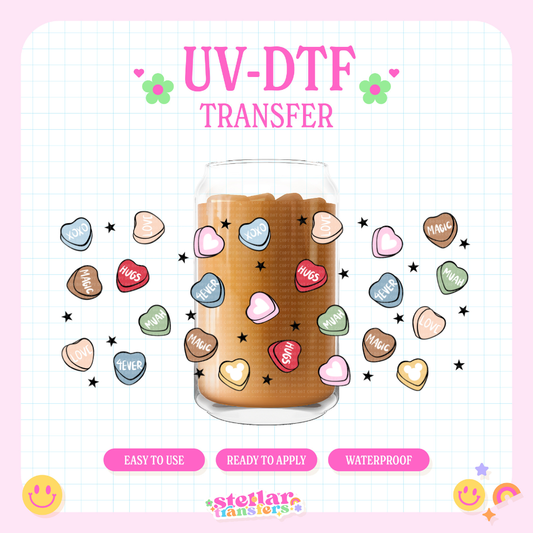 CANDY HEARTS - 16 OZ UV DTF