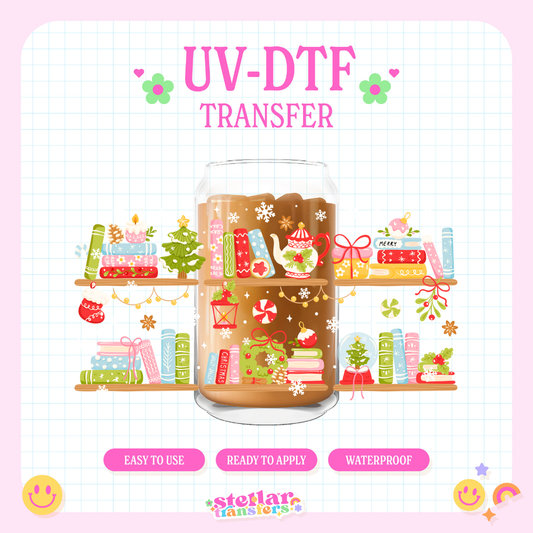 CHRISTMAS BOOKSHELF - 16 OZ UV DTF