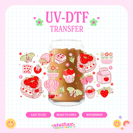 STRAWBERRY COQUETTE - 16 OZ UV DTF