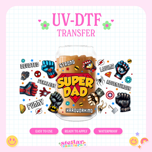 SUPER DAD - 16 OZ UV DTF
