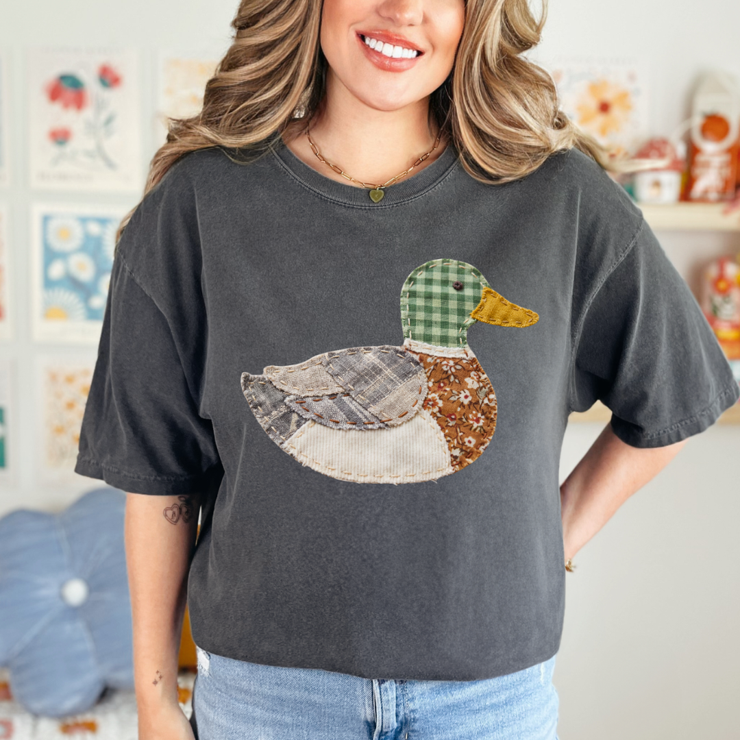 PATCHWORK DUCK - CLEAR FILM SCREEN PRINT