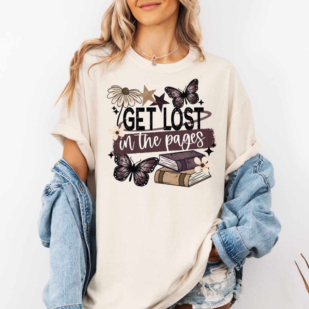 GET LOST IN THE PAGES - CLEAR FILM SCREEN PRINT