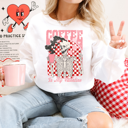 COFFEE IS MY VALENTINE - CLEAR FILM SCREEN PRINT