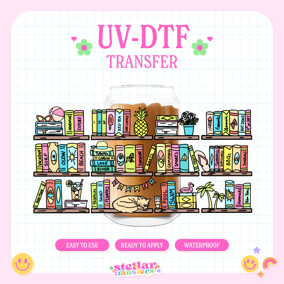 SUMMER BOOKS - 16 OZ UV DTF