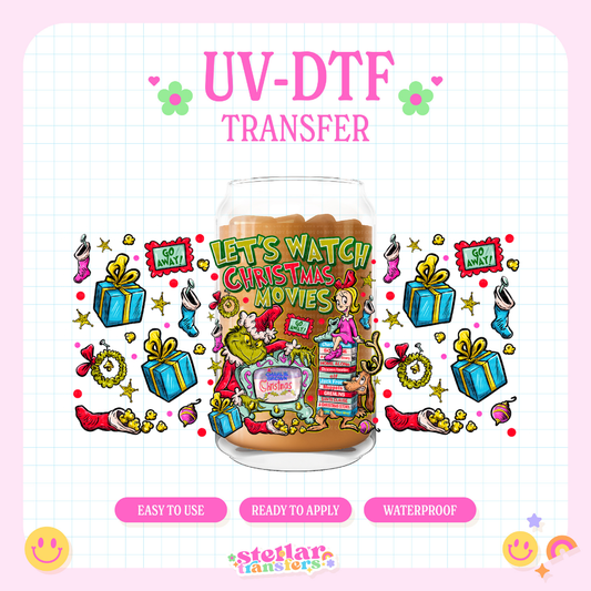 LETS WATCH CHRISTMAS MOVIES - 16 OZ UV DTF