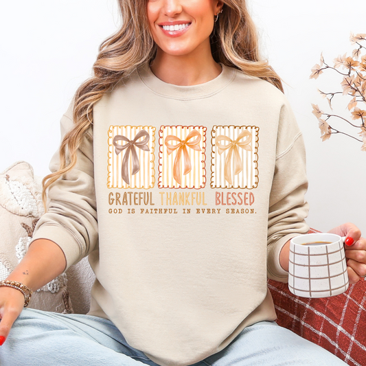 GRATEFUL THANKFUL BLESSED - CLEAR FILM SCREEN PRINT