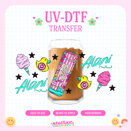 COTTON CANDY ENERGY DRINK - 16 OZ UV DTF