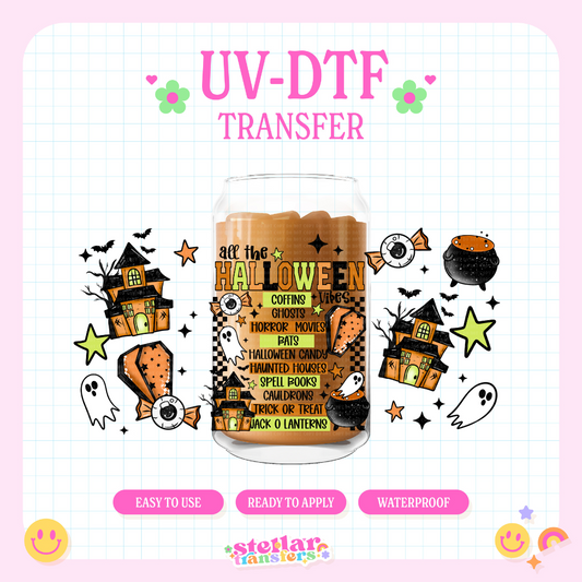 ALL THE HALLOWEEN VIBES - 16 OZ UV DTF