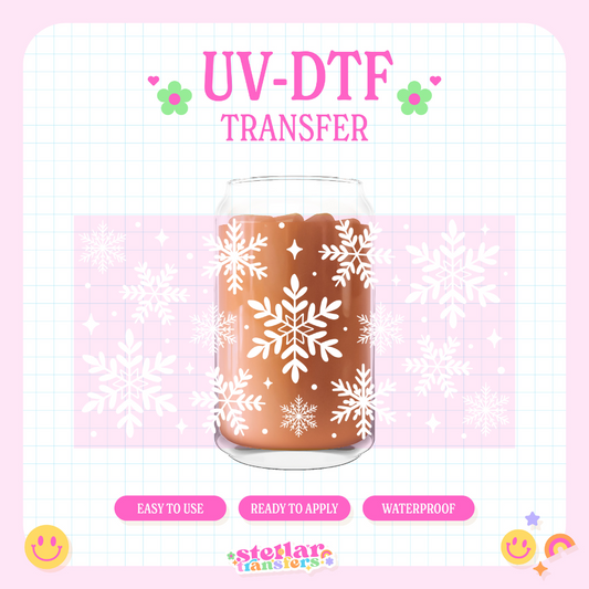 WINTER SNOWFLAKES - 16 OZ UV DTF