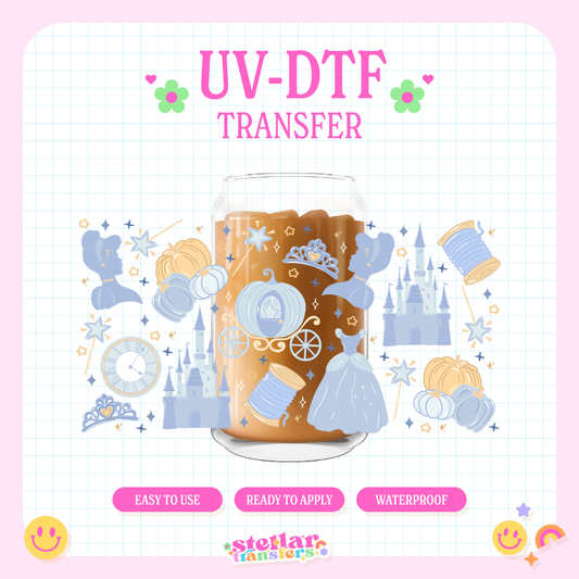 BLUE CINDER PRINCESS - 16 OZ UV DTF