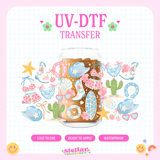 BEACH COWGIRL - 16 OZ UV DTF