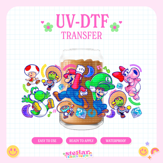 FESTIVE MARIO FRIENDS  - 16 OZ UV DTF
