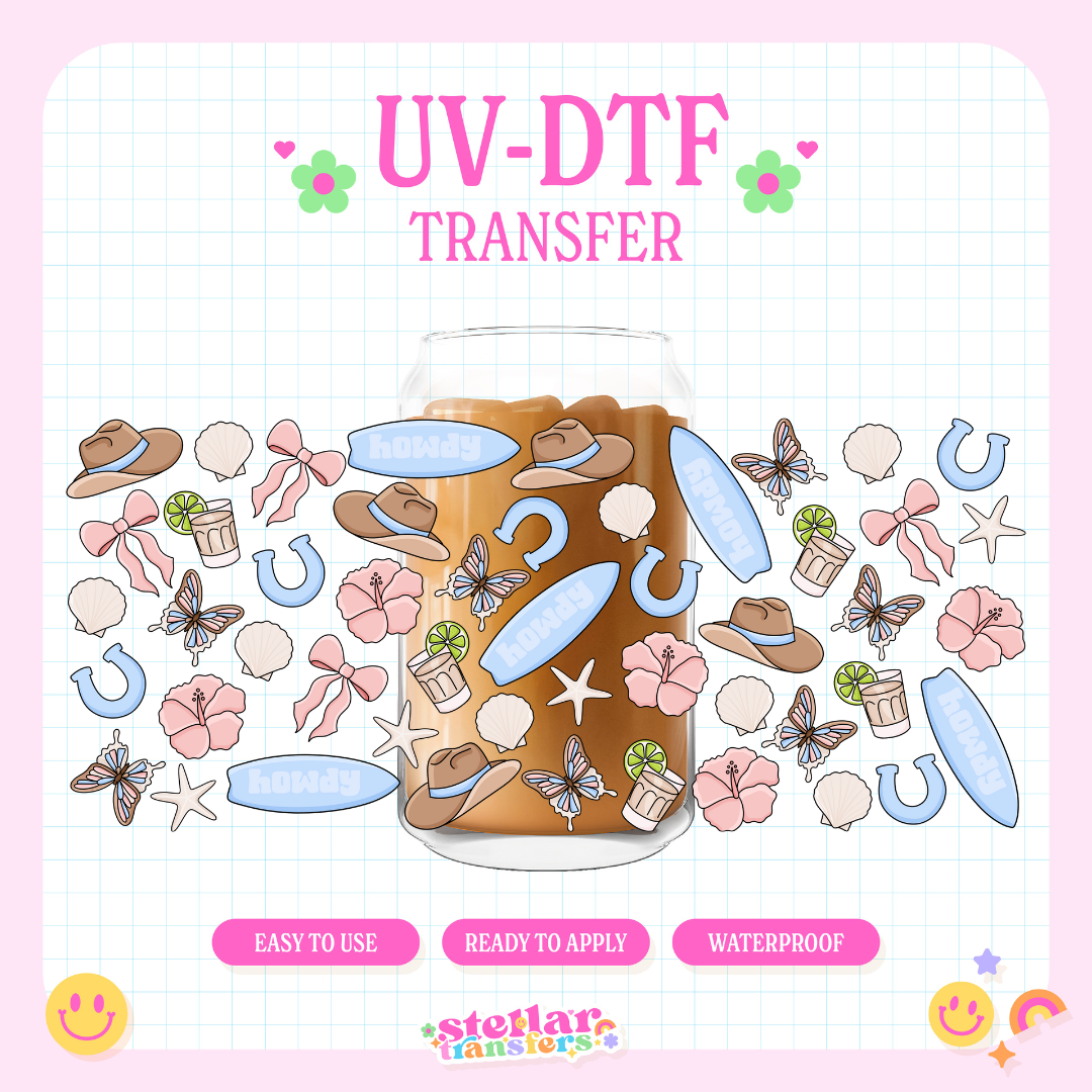 FUN COASTAL COWGIRL - 16 OZ UV DTF