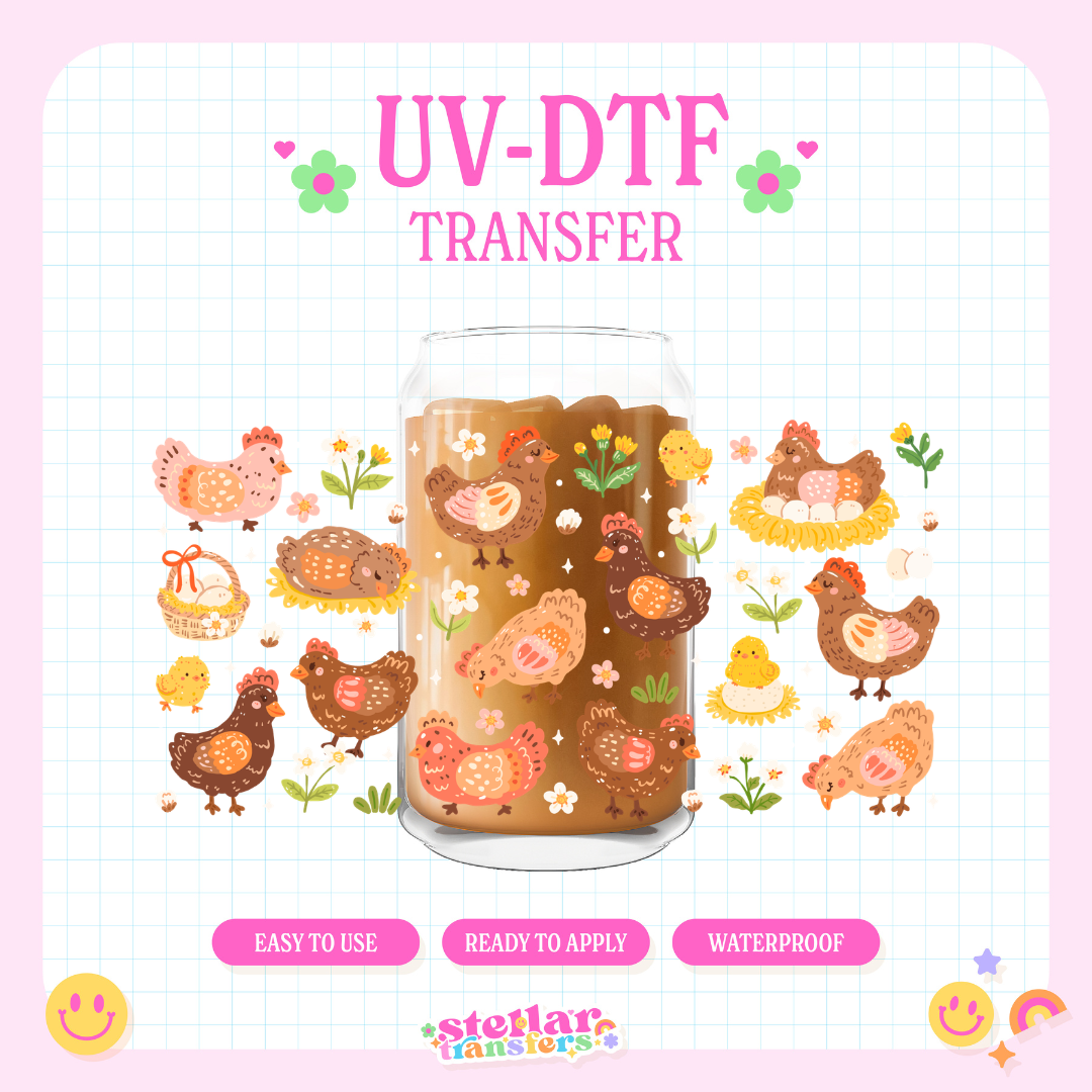 CHICKENS  - 16 OZ UV DTF