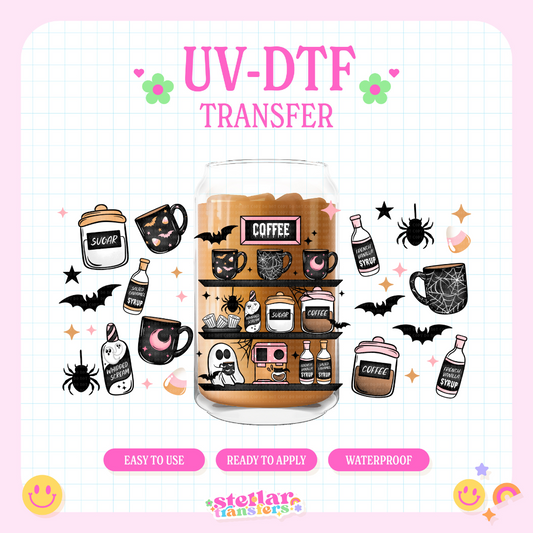 SPOOKY COFFEE BAR - 16 OZ UV DTF