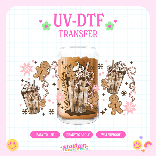 COFFEE AND CHRISTMAS SPIRIT - 16 OZ UV DTF