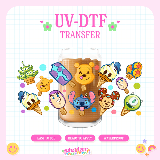 CHARACTER DISNY ICE CREAM - 16 OZ UV DTF