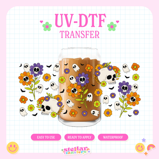 SPOOKY FLOWERS - 16 OZ UV DTF