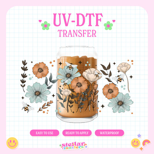 BEE WILDFLOWERS - 16 OZ UV DTF