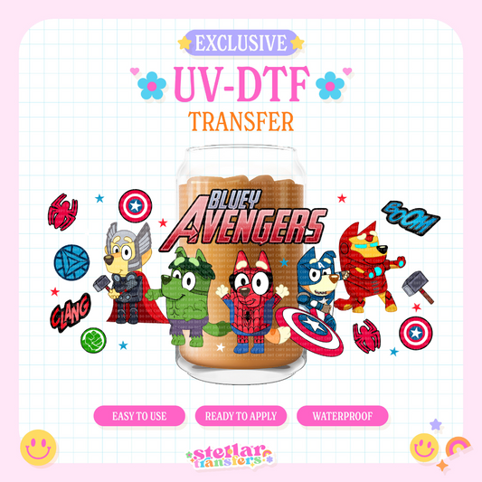 BLUE SUPER HEROS EXCLUSIVE - 16 OZ UV DTF