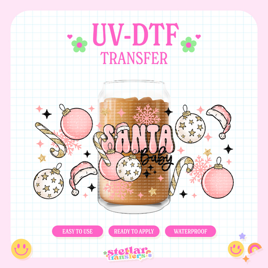 PINK SANTA BABY - 16 OZ UV DTF