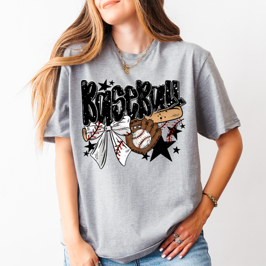 BASEBALL - CLEAR FILM SCREEN PRINT