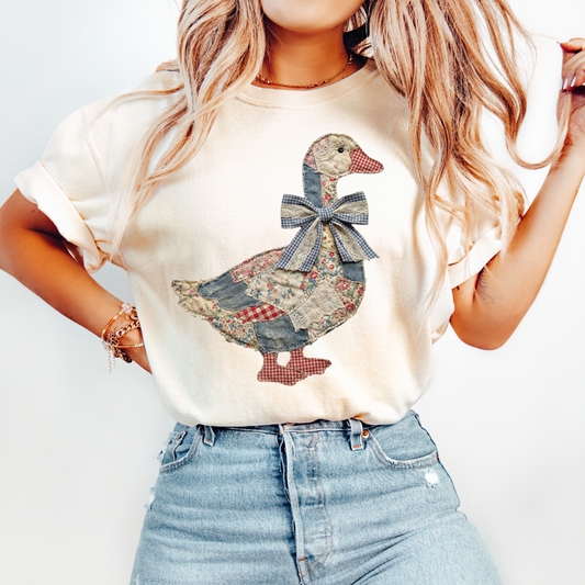 GOOSE PATCHWORK - CLEAR FILM SCREEN PRINT