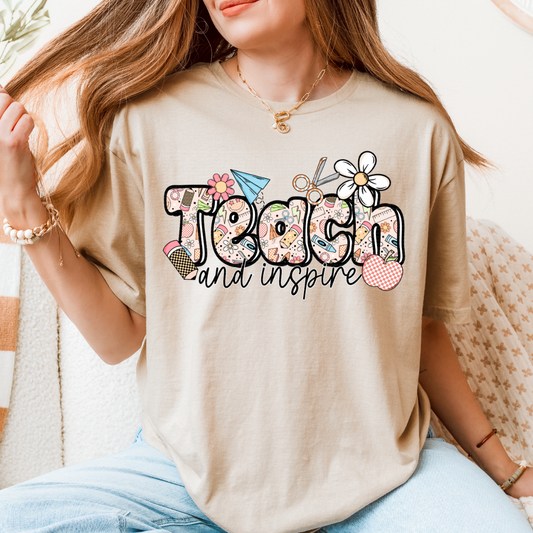 TEACH AND INSPIRE - CLEAR FILM SCREEN PRINT