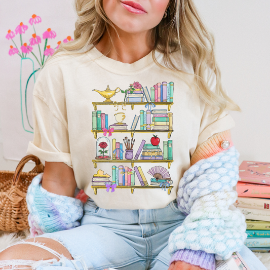PRINCESS BOOKSHELF - CLEAR FILM SCREEN PRINT