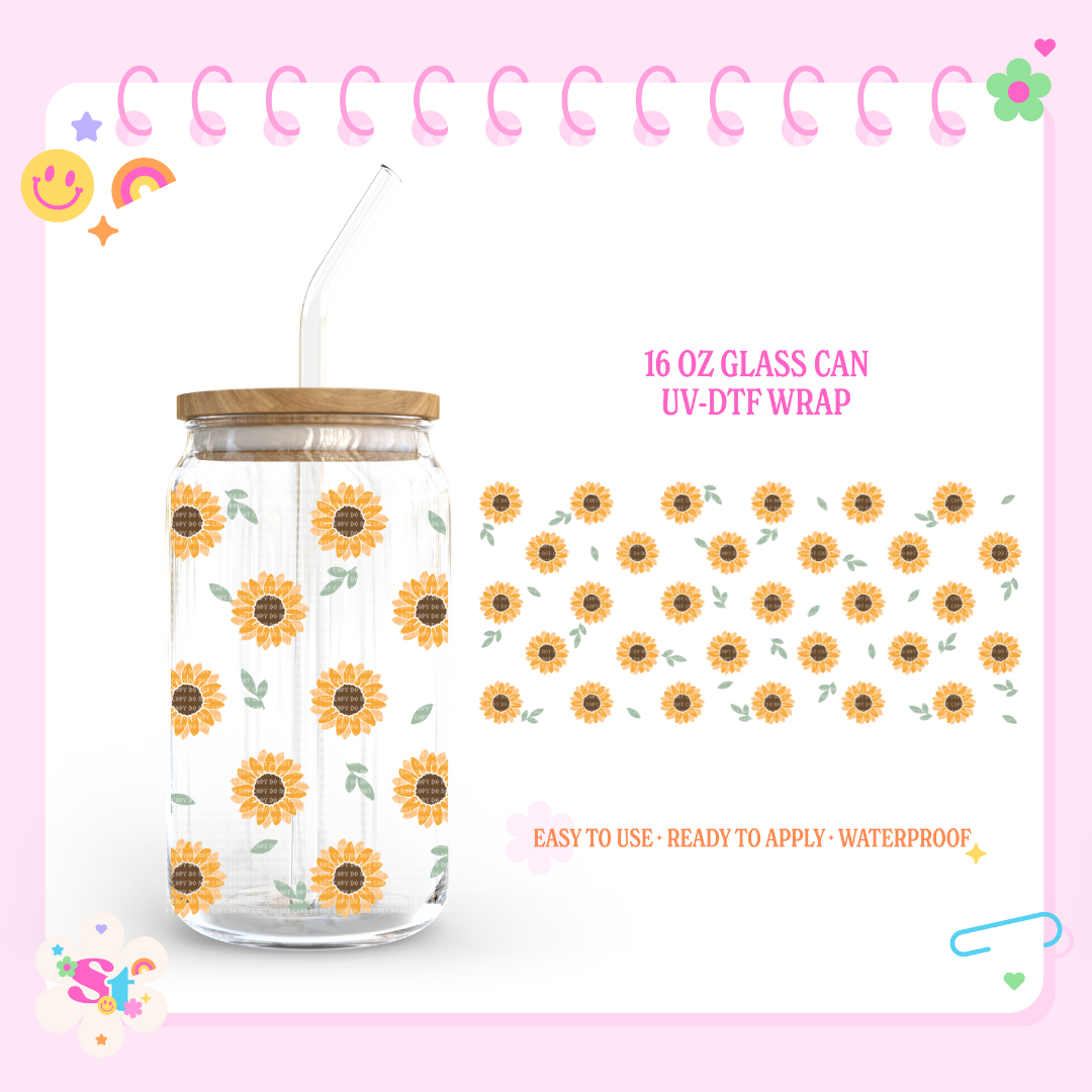 SUNFLOWERS - 16 OZ UV DTF WRAP