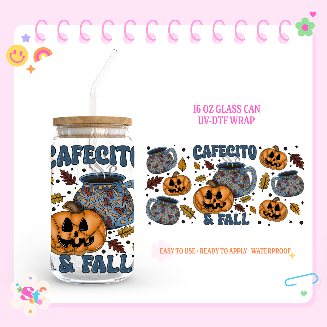 CAFECITO AND FALL - 16 OZ UV DTF WRAP