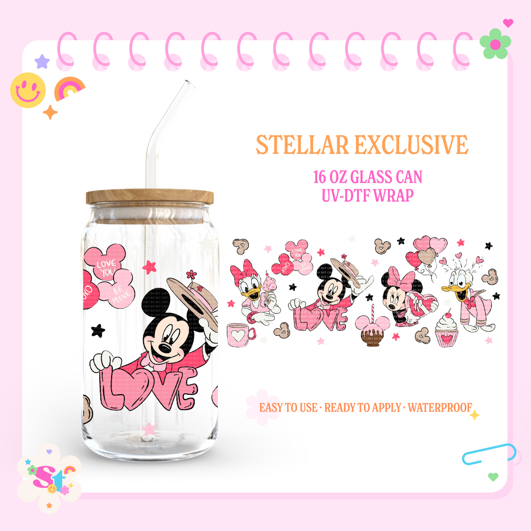 VALENTINE MOUSE FRIENDS EXCLUSIVE - 16 OZ UV DTF