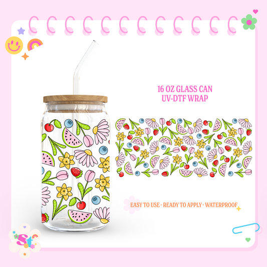 FRUIT FLORALS - 16 OZ UV DTF