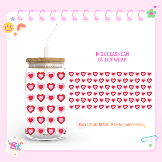 CUTE HEARTS - 16 OZ UV DTF