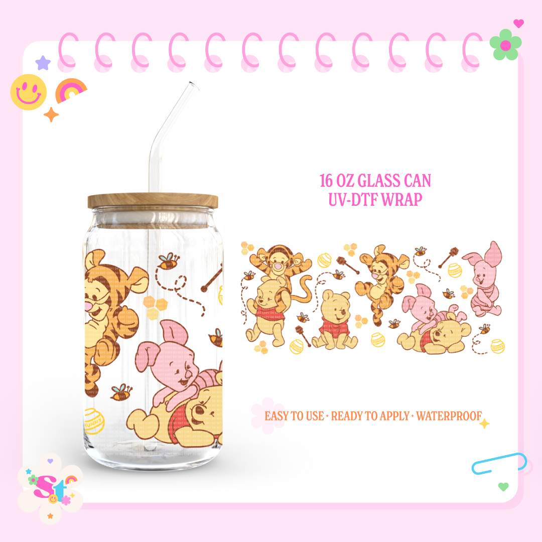 HONEY BEAR AND FRIENDS - 16 OZ UV DTF