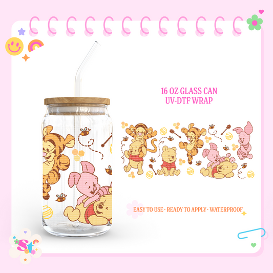 HONEY BEAR AND FRIENDS - 16 OZ UV DTF