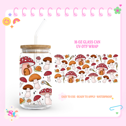 MUSHROOM FRIENDS - 16 OZ UV DTF