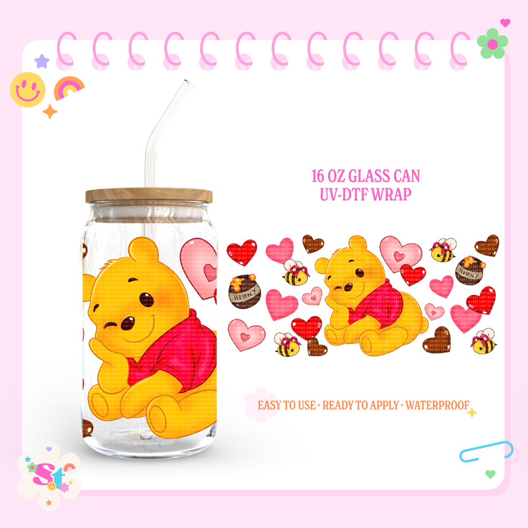 CUTE HONEY BEAR - 16 OZ UV DTF