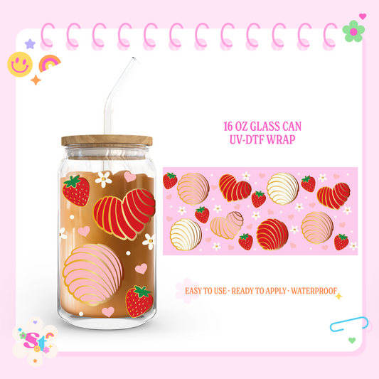 STRAWBERRY CONCHA - 16 OZ UV DTF