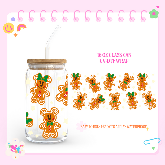 GINGERBREAD MOUSE - 16 OZ UV DTF